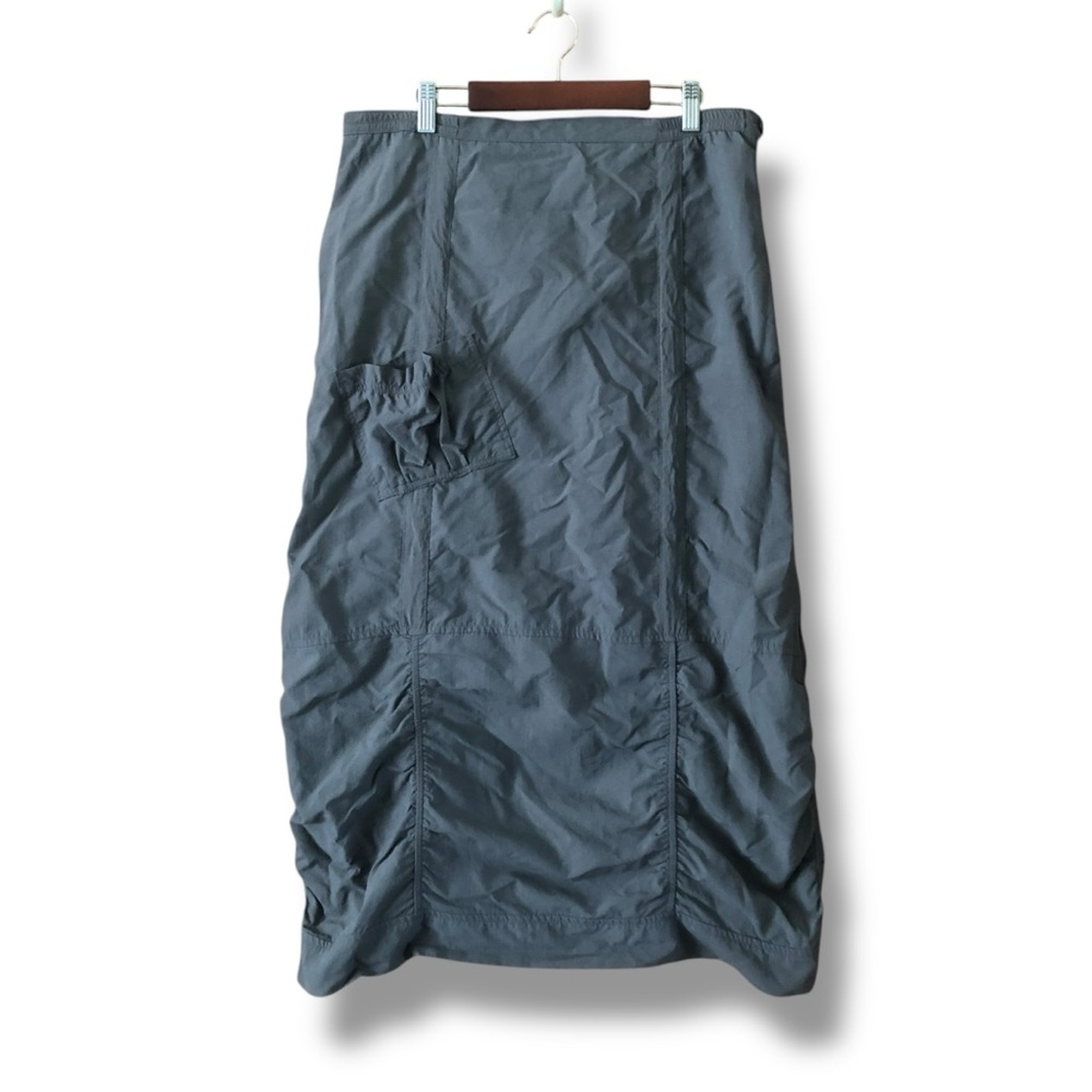 Hanna For La Journee Gray Midi Cargo Skirt Size US 8-10 Euro Style Lagenlook